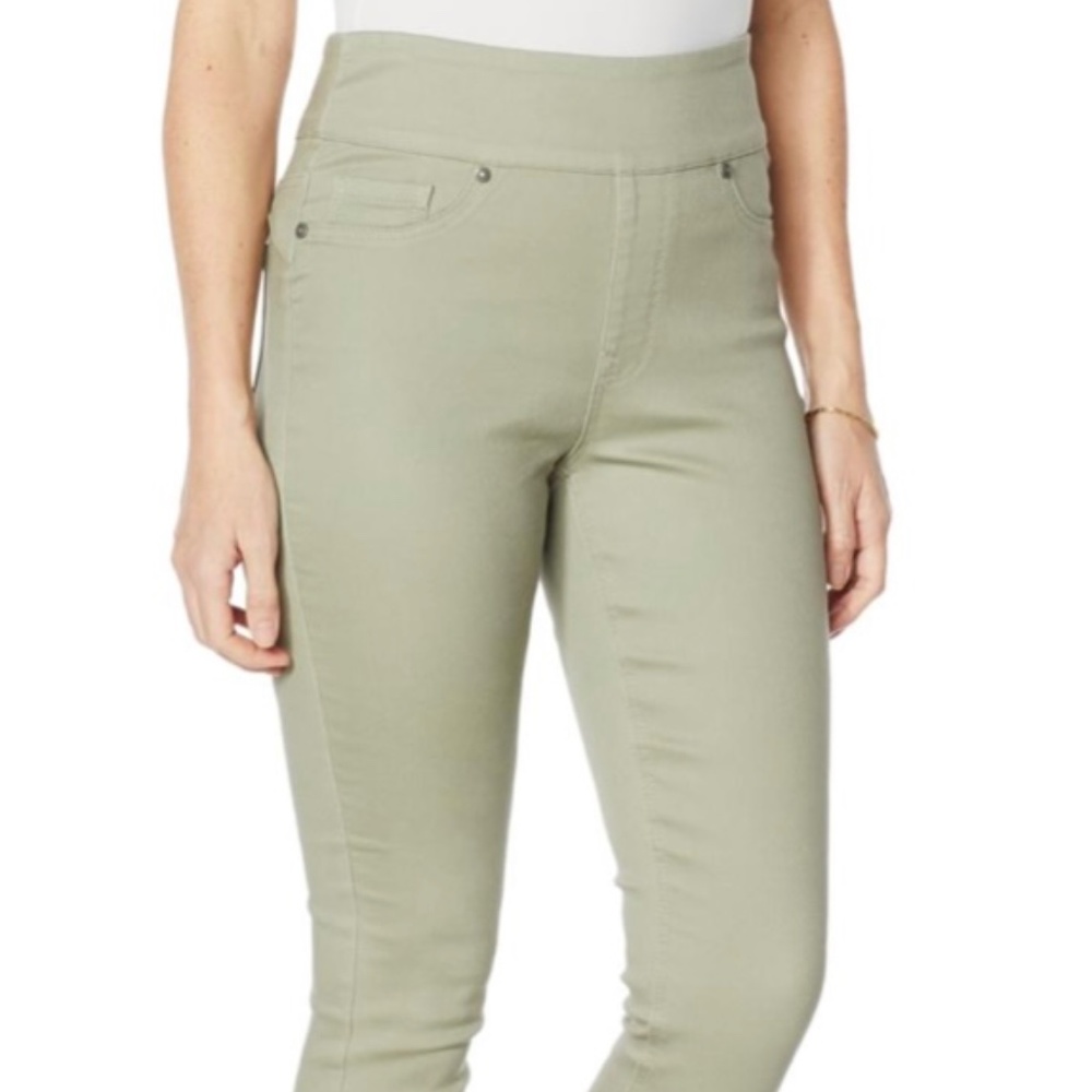 New Women’s DG2 Diane Gilman Elastic Stretch Pull On Skinny Jean Pant Sage XXS
